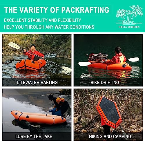 HIKULA Inflatable Lightweight TPU PackRaft Eco-Friendly White Water Rafting Micro Inflatable Kayak Canoe Carry Bag Included