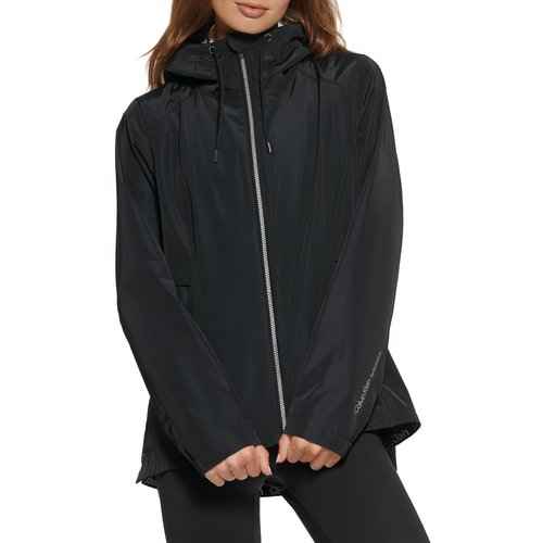 Calvin Klein Performance Women's Hooded Windbreaker, Black, Small