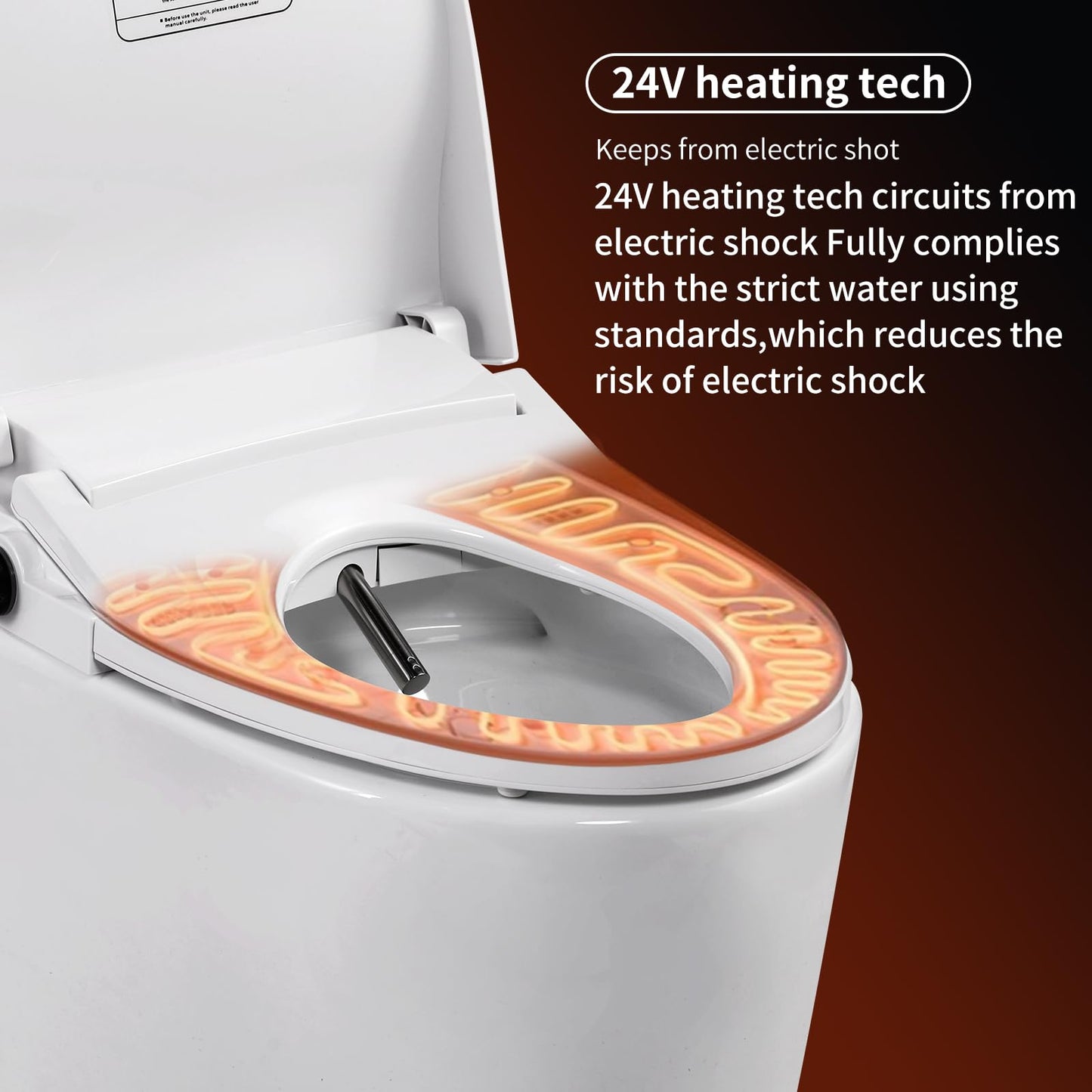 SIMENR Electric Bidet Toilet Seat Elongated, Instant Warm Water, Heated Seat with Dryer, Self-Cleaning Nozzle, Soft Close Lid & Night Light - Smart Bidet with Adjustable Temp, Pressure & Universal Fit