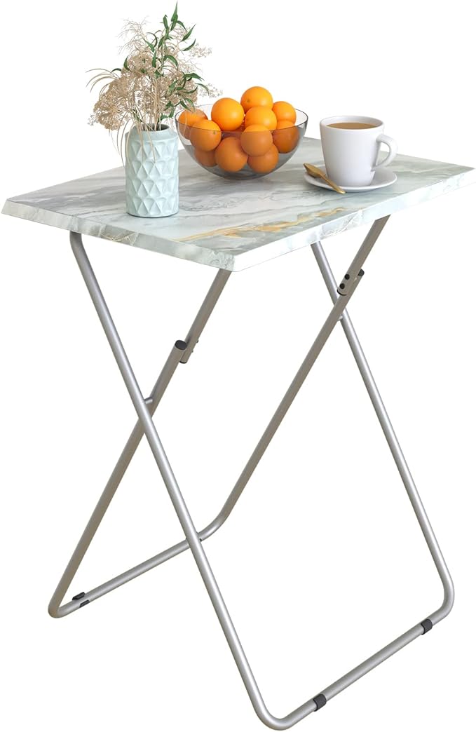 Garden 4 you Portable Folding TV Tray Dinner Snack Trays Table Portable Foldable Table Small Sofa Bedside Tables with Ligh...