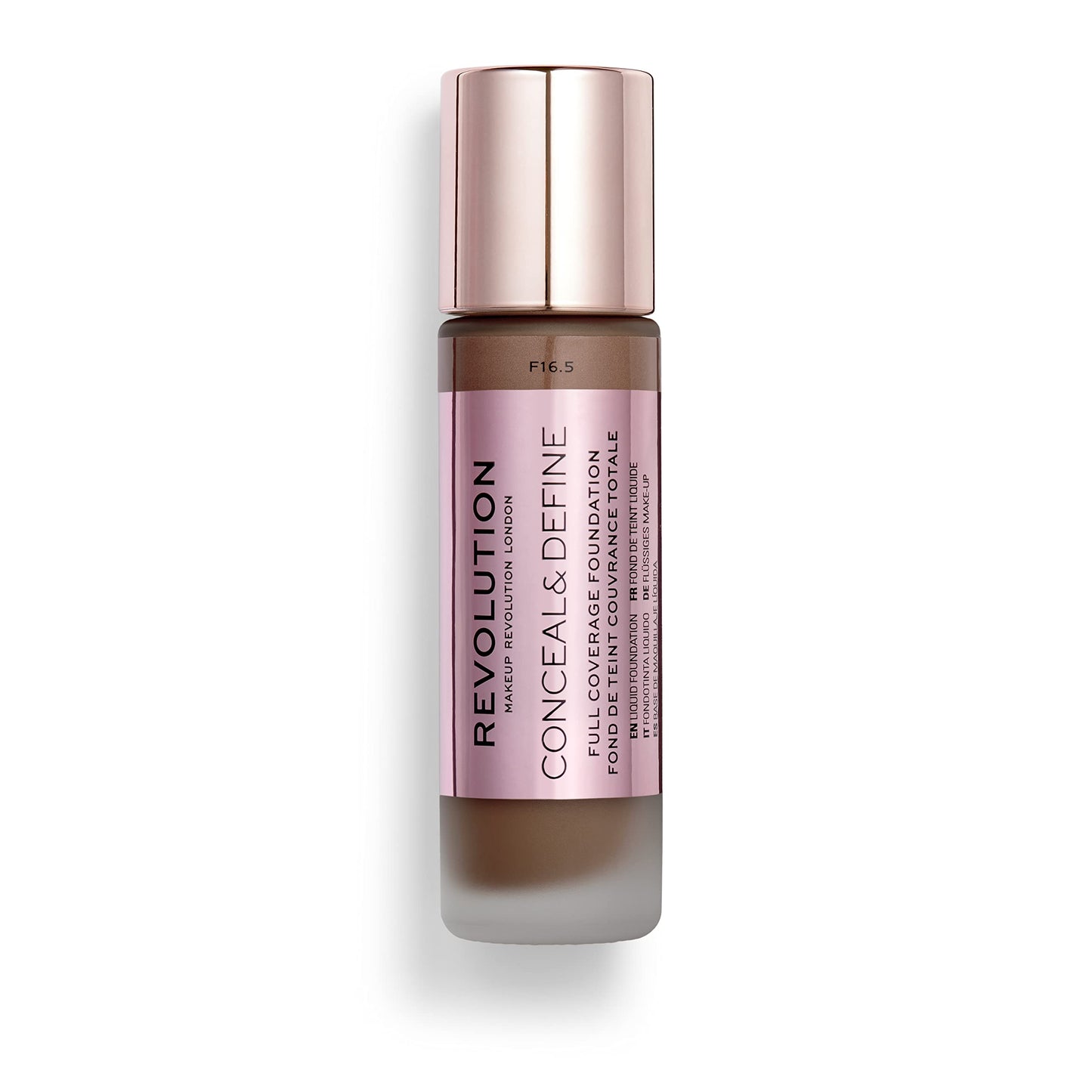 Makeup Revolution Conceal and Define Concealer, Full Coverage & Matte Finish, C16.5 for Dark/Deep Skin Tones, Vegan & Cruelty-Fr