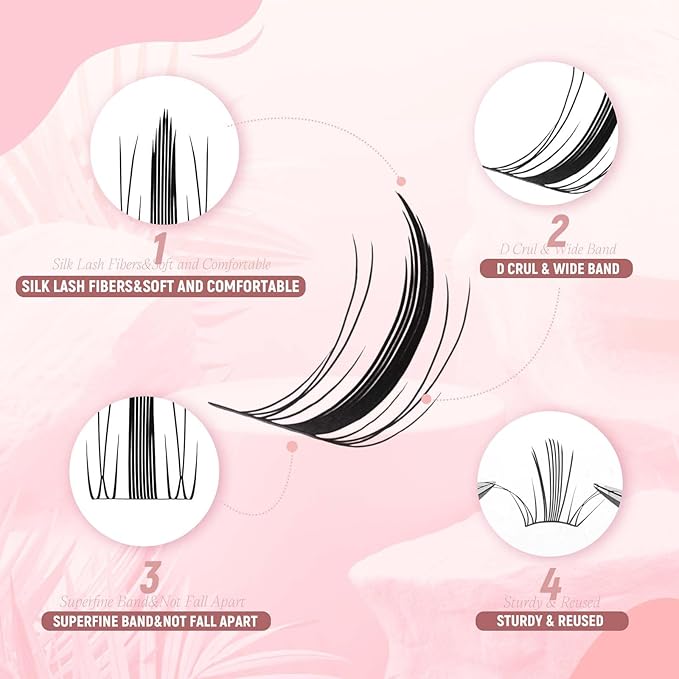 FADLASH Lash Clusters DIY Lash Extensions 10-16mm Eyelash Clusters Wispy Cluster Lashes Natural Look Individual Lashes Thin Band Cluster Eyelash Extensions Volume (XYT)