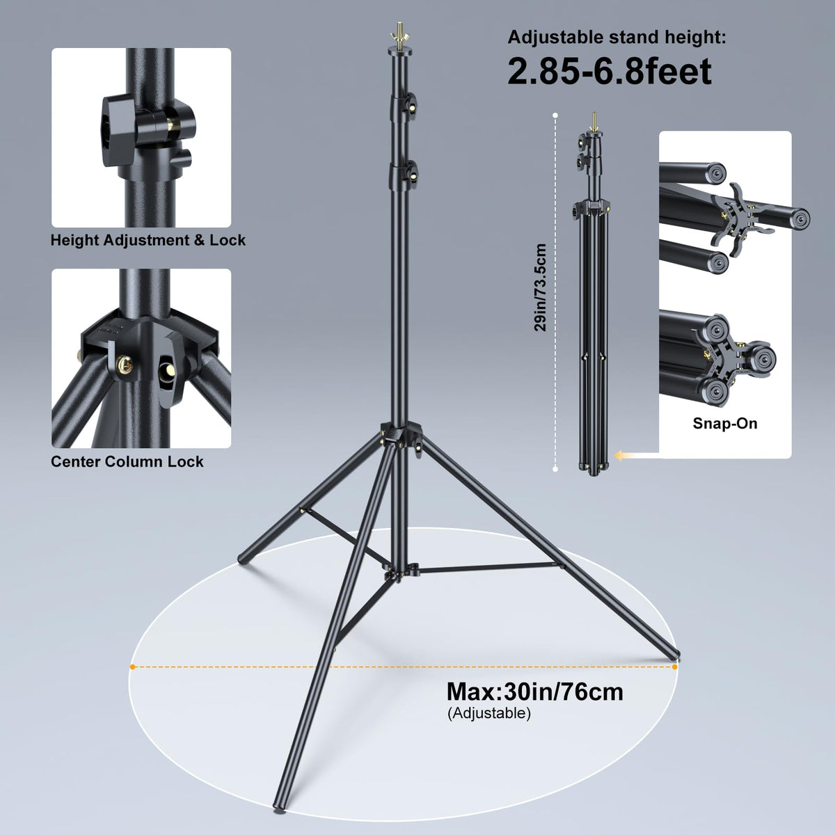 LINCO Backdrop Stand for Parties Kit 10x7 ft Adjustable Back Drop Photography Studio Photo Background Support System with Clamps, Sand Bag, Carrying Bag 4172
