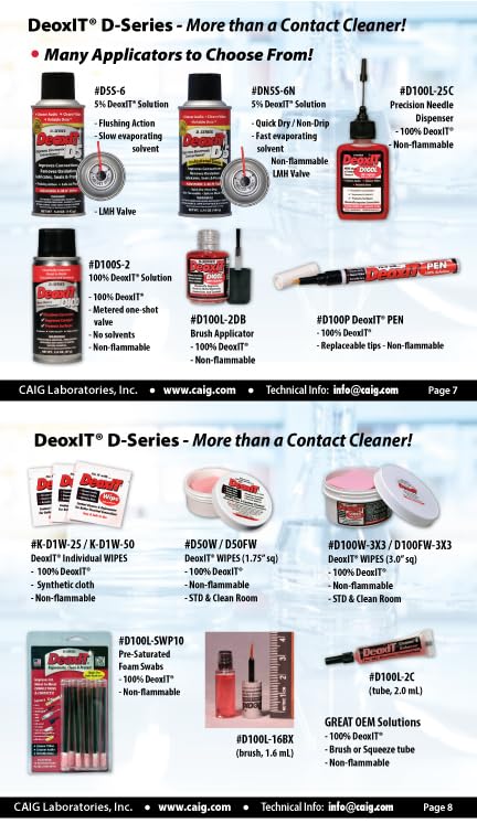 DeoxIT D5S-6 Spray, More Than A Contact Cleaner, 142g, Low-Med-High Valve, Pack of 1