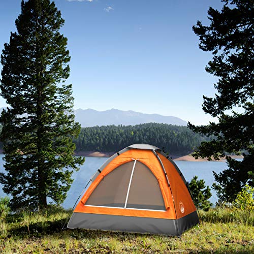 2 Person Camping Tent with Rain Fly and Carrying Bag - Lightweight Outdoor Tent for Backpacking, Hiking, or Beach Use by W...