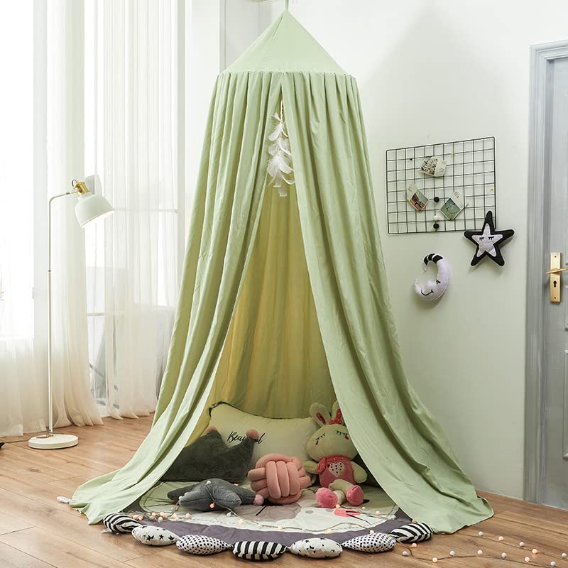 Bunnikins & Clover Bed Canopy for Girls Boys Bedroom Decor, Round Dome Mosquito Net for Baby Crib, Nook Castle Game Tent N...