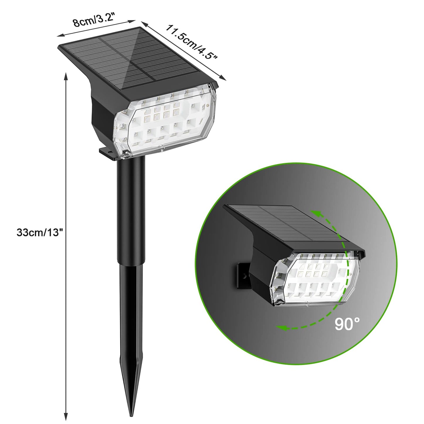 LANSOW Solar Spot Lights Outdoor Color Changing, [7 Modes/8 Pack] Christmas Landscape Spotlights, Solar Lights Outdoor Waterproof, Solar Powered Flood Lights for Outside Yard Garden Pathway