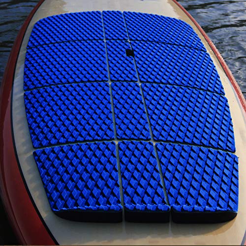 Abahub 12 Piece Surf SUP Deck Traction Pad Premium EVA with Tail Kicker 3M Adhesive for Paddleboard Longboard Surfboard Bl...