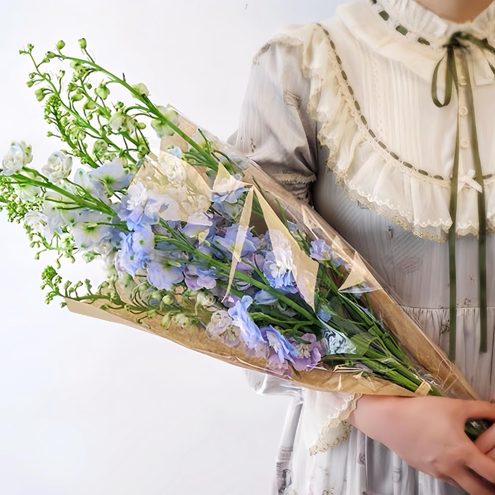 BBJ WRAPS Flower Bouquet Sleeve Clear Cellophane Plastic Packaging Bags-50 Counts