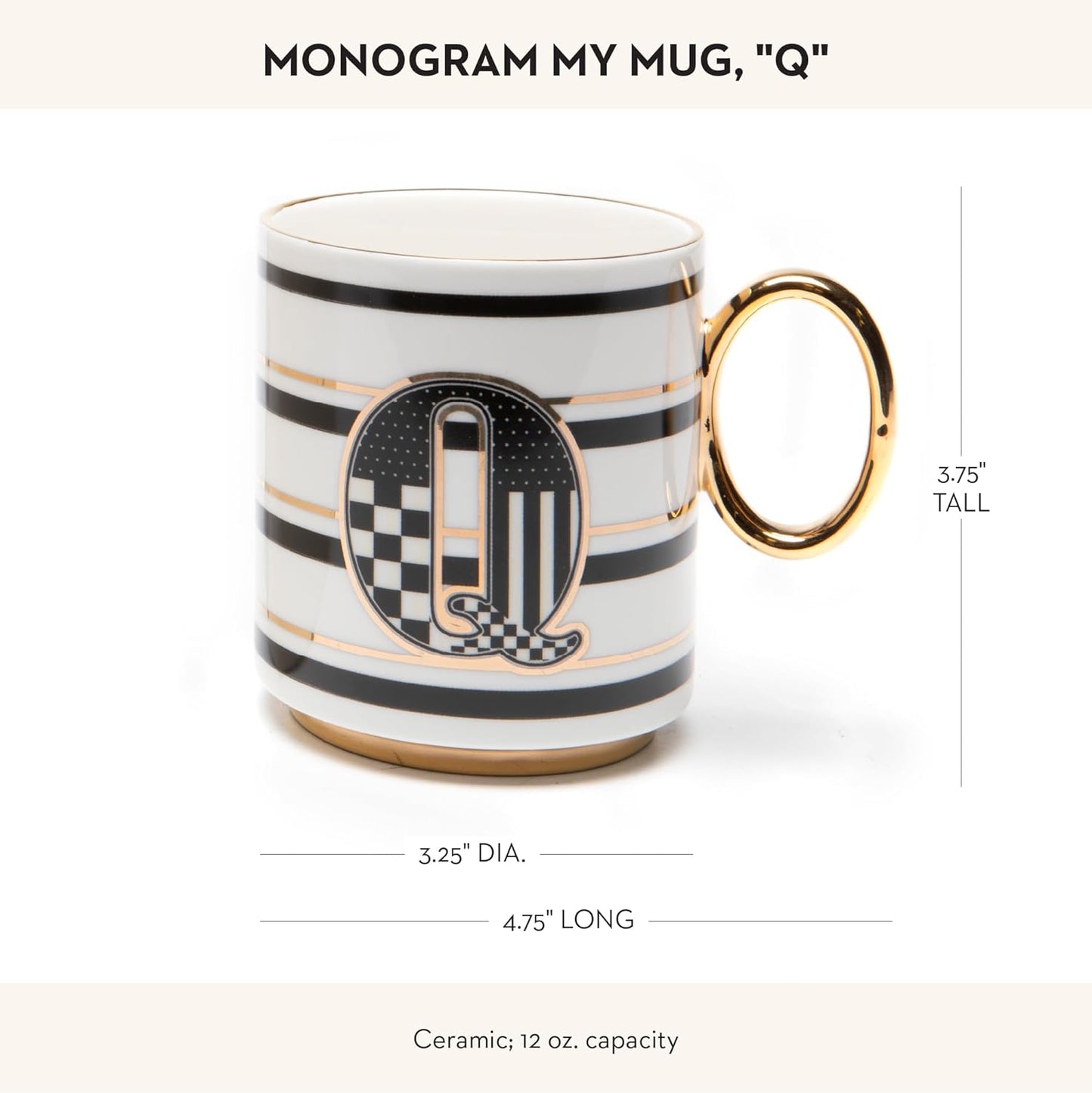 MACKENZIE-CHILDS My Mug, Decorative Ceramic Coffee Mug with Handle, Q