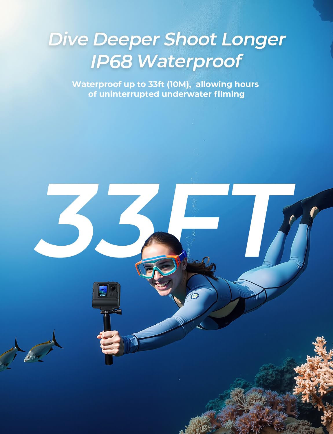 Re-Fuel 9 Hour Action Pack Extended Battery For Gopro Hero 13 12 11 10 9 Black, Waterproof 33Ft Dustproof Rechargeable Power Ban
