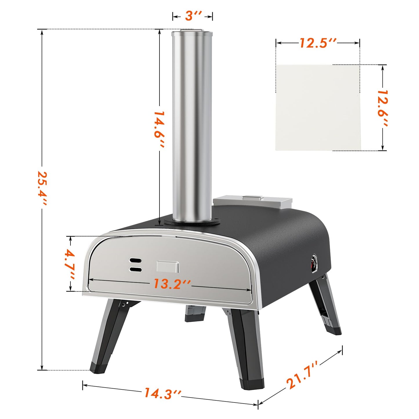 aidpiza Pizza Oven Outdoor 12" Wood Fired Pizza Ovens Pellet Pizza Stove for outside, Portable Stainless Steel Pizza Oven for Backyard Pizza Ovens