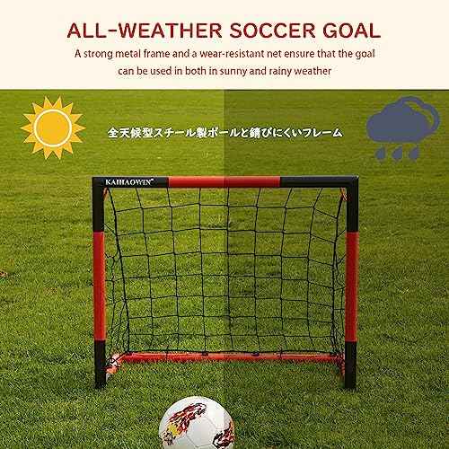 KAIHAOWIN Soccer Goal 3'x2.5'|6'x4'|8'x6'|10'x6.6'-Steel Frame Goal Post All Weather Soccer Net-Quick Assembly Training Sports Soccer Goals for Backyard Indoor Outdoor-Heavy Duty Metal Soccer Goals