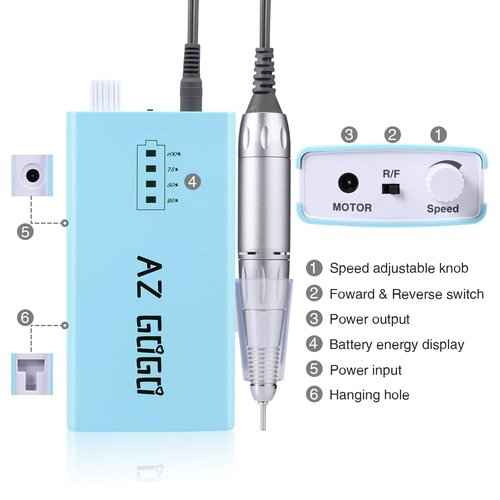 30000RPM Portable Nail Drill Machine with Professional Ceramic Nail Drill Bits