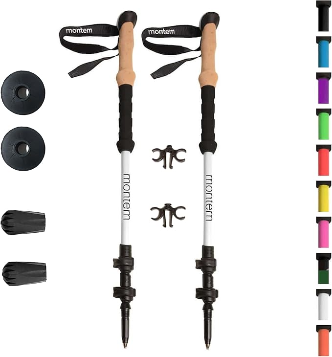 Montem Ultra Strong Trekking, Walking, and Hiking Poles - One Pair (2 Poles) - Collapsible, Lightweight, Quick Locking, We...