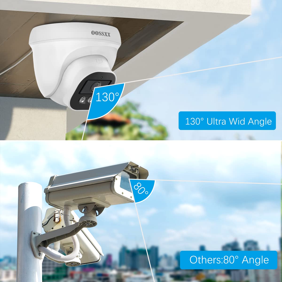 (2026 Update) 4K PoE Security Camera System, 6 Wired Dome Cameras Outdoor Indoor, 130° Wide Angle, 8CH NVR with 2TB HDD, Built-in Mic, Free App Remote Access, No Monthly Fee, 45 Days Recording