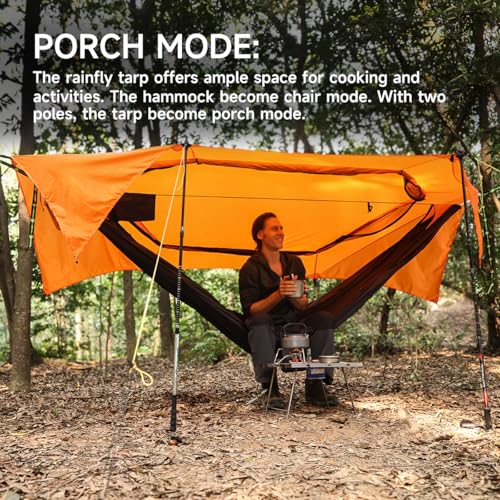 11Ft All-in-one Hammock Tent with Underquilt, Warm Insulation Ultralight 4 Season Under Quilt for Hammocks, Portable for H...