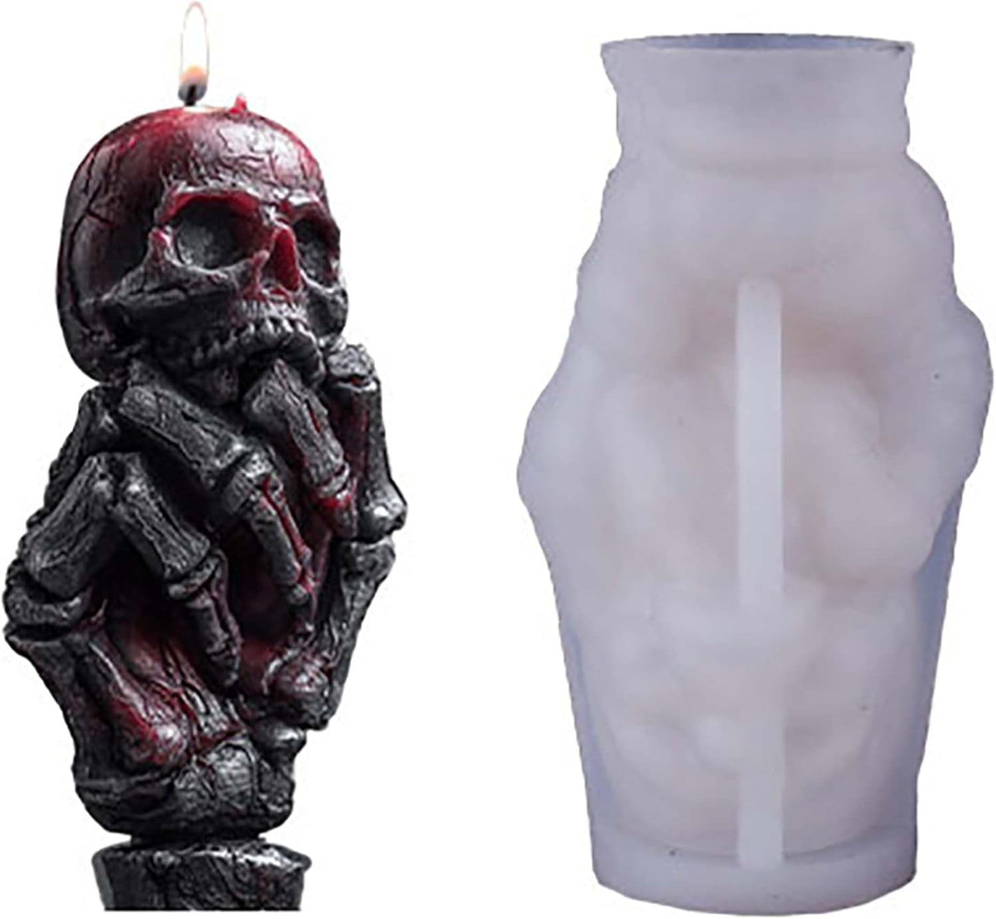 Skull Hand Ghost Cylinder Molds Silicone Wave Spiral Candle Mold - Silicone Resin Casting Molds for Candle & Resin & Soap Craft Supplies