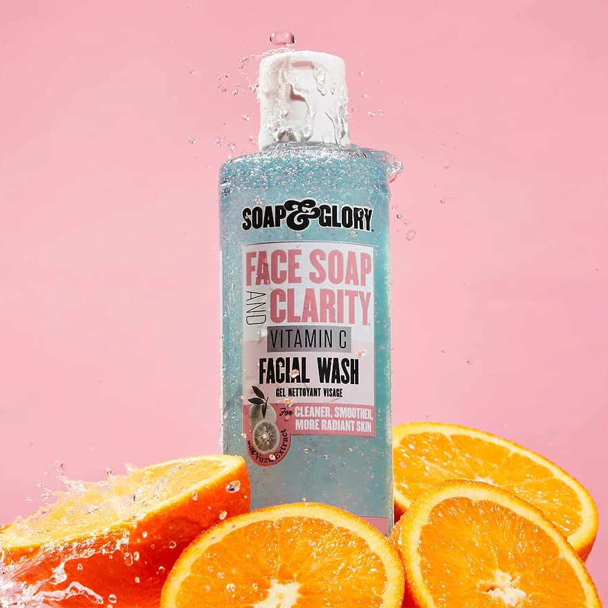 Soap & Glory Face Soap and Clarity Vitamin C Face Wash - 3-in-1 Exfoliating & Hydrating Facial Cleanser - Gently Removes Makeup
