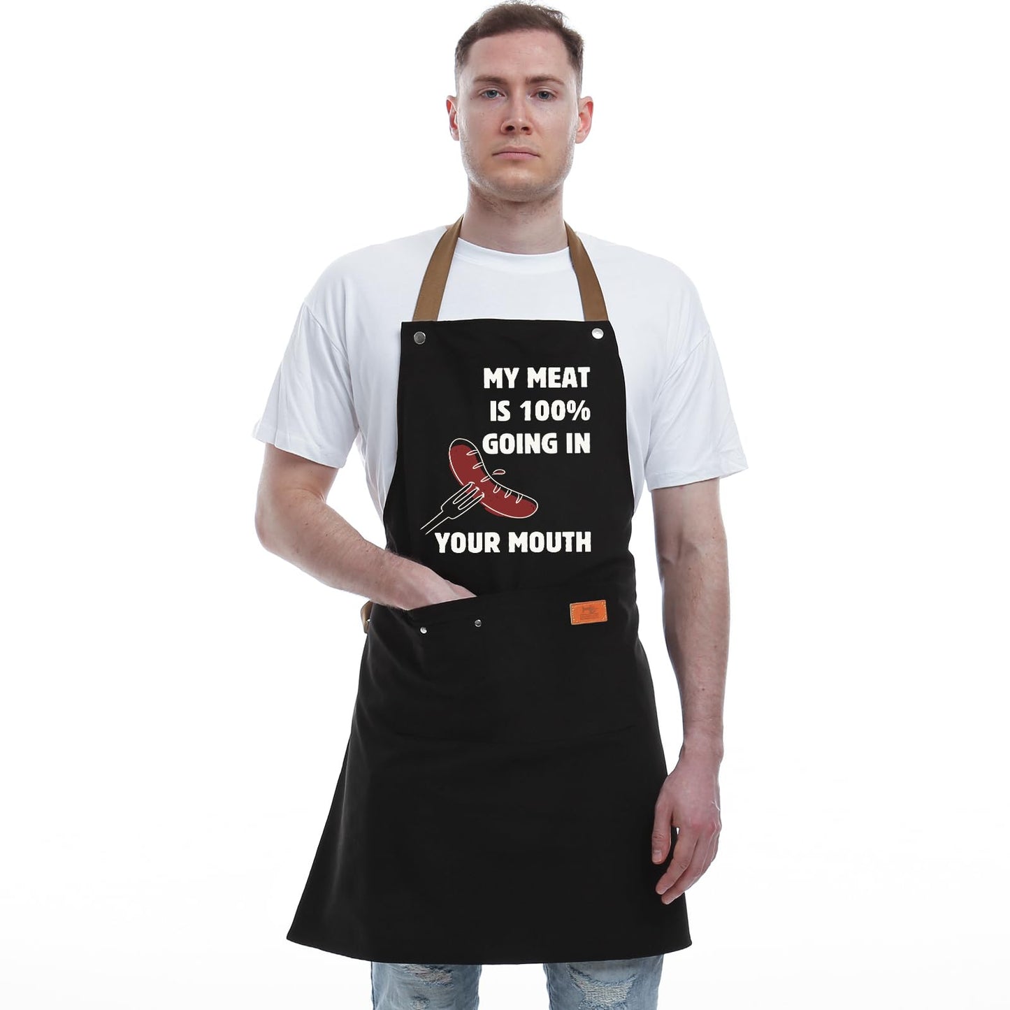 REHAVE Funny Gifts for Men and Women – Naughty Birthday Gifts for Husband, Boyfriend, Fiance, Guy, Him, Friends – Grilling gifts – Unique Birthday Gifts – Men's Cooking BBQ Apron Joke Gifts for Him