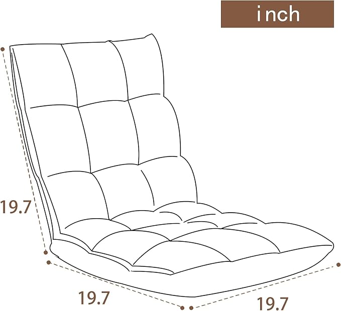 FLOGUOR Indoor 5-Position Adjustable Floor Chair with Back Support Folding Padded Gaming Sofa Chair, Lounge Chair for Adults Video Gaming, Perfect for Meditation, Reading QL050-BK