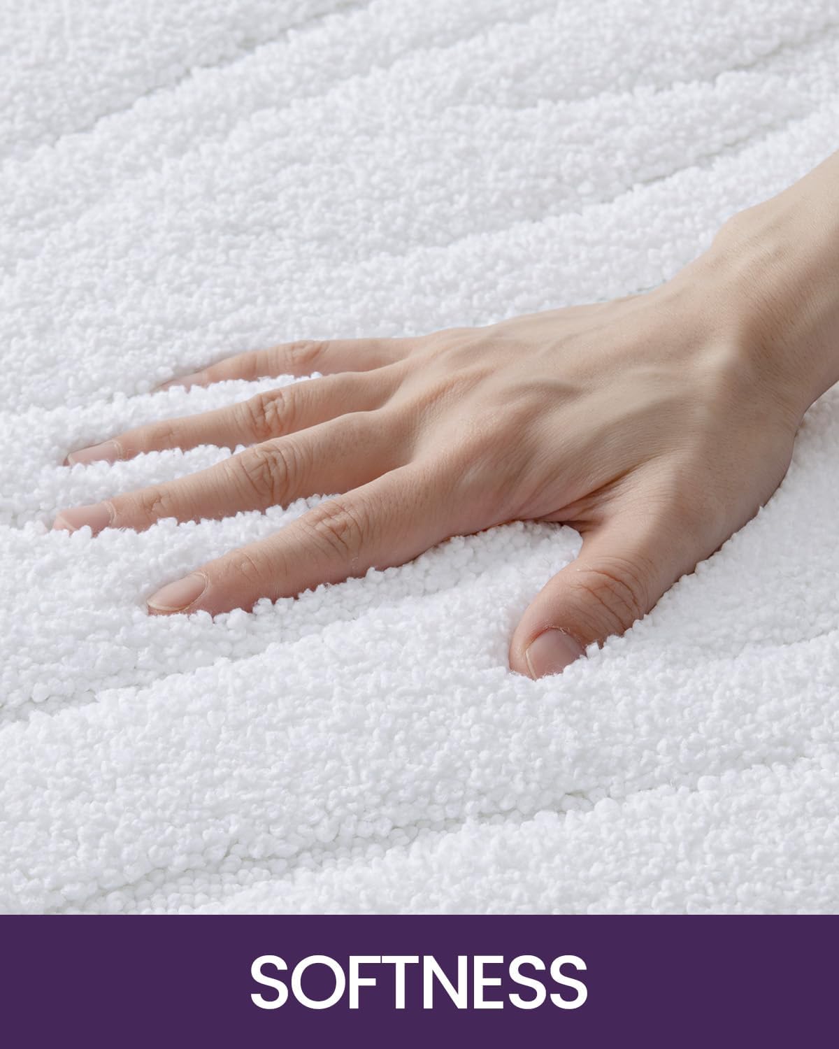 DEXI Bathroom Rugs 24x43, Extra Soft Absorbent Bath Mat, Non Slip Bathmat for Bathroom Floor, Machine Washable Rugs for Shower Floor, White