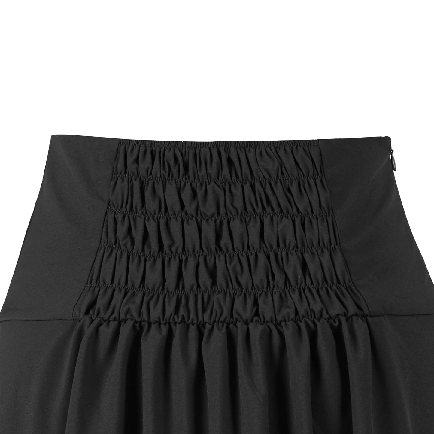 yiranyijiu Women's Gothic Steampunk Skirt Victorian Hi-Low Lace Skirt(YT2339-BK,S)