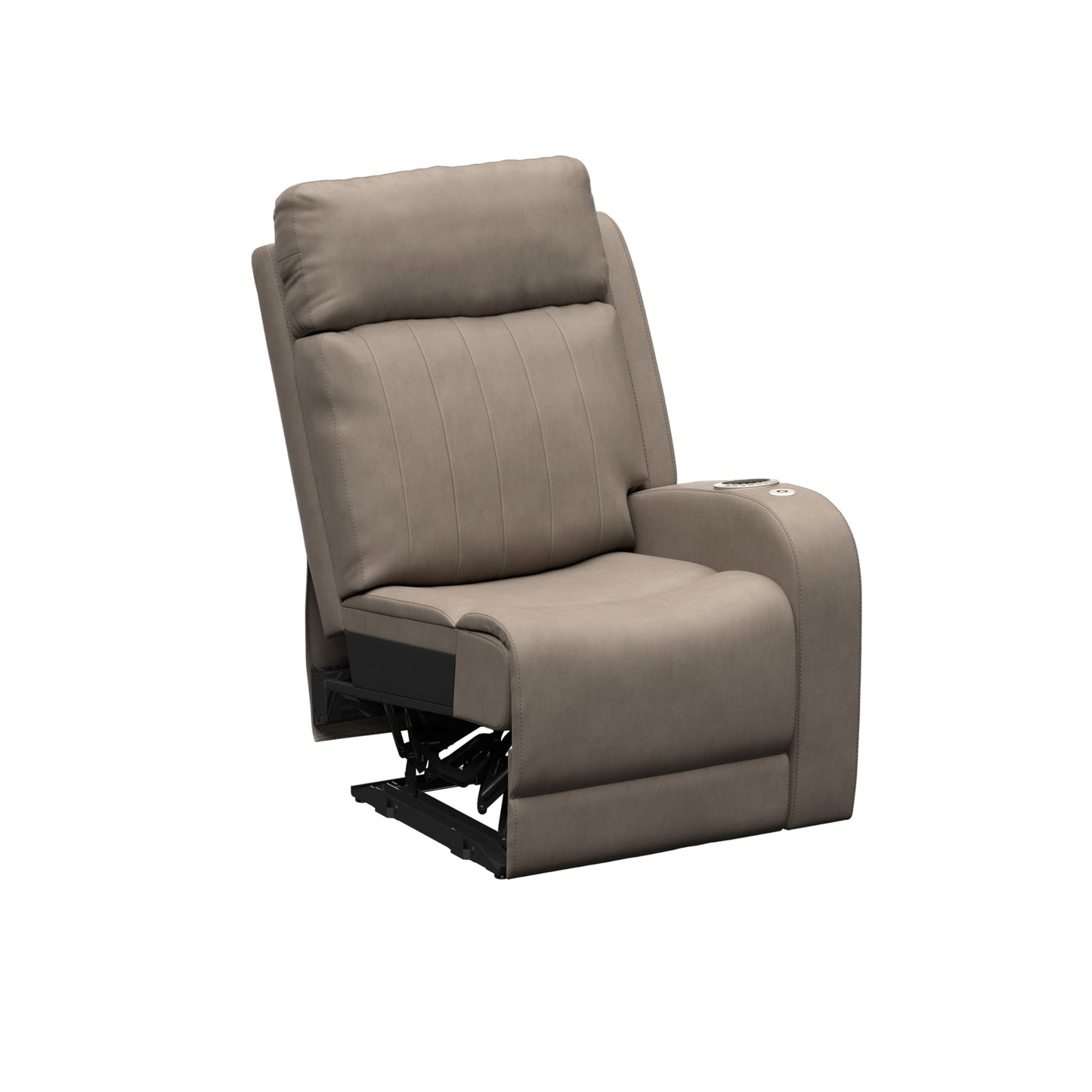 THOMAS PAYNE Signature Seismic Series Driftwood RV Theater Seating Left Arm Recliner with Power Adjustable Lumbar, Headrest, Reclining, Heating, Massage, Integrated Cupholder Controls - 2024044197