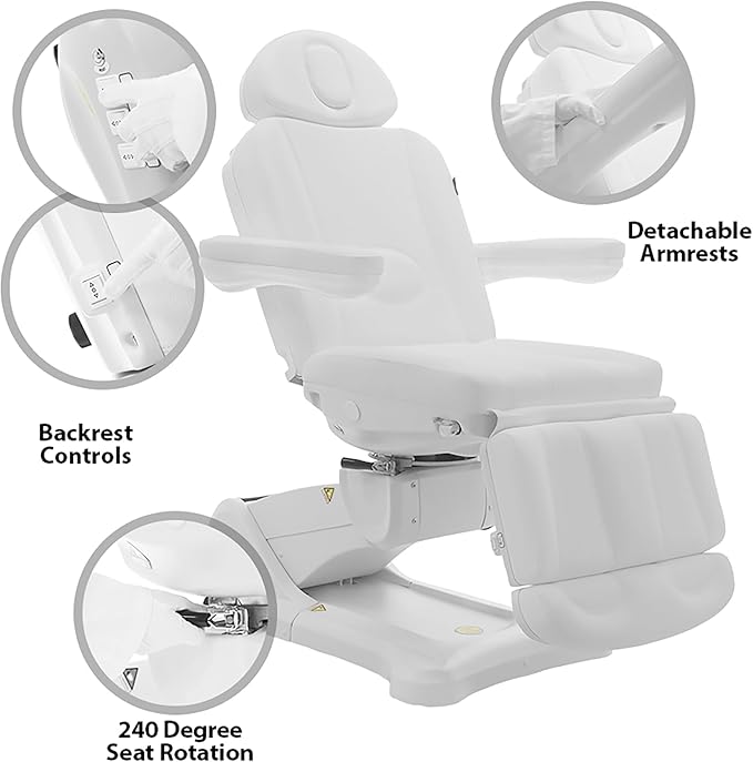 SKINACT Malibu Electric Medical Spa Treatment Table (White)