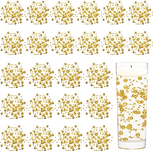 Tondiamo 24 Pcs Artificial Pearl String for Floating Candle Faux Pearls Beads String Garland Centerpiece Decoration for Va...