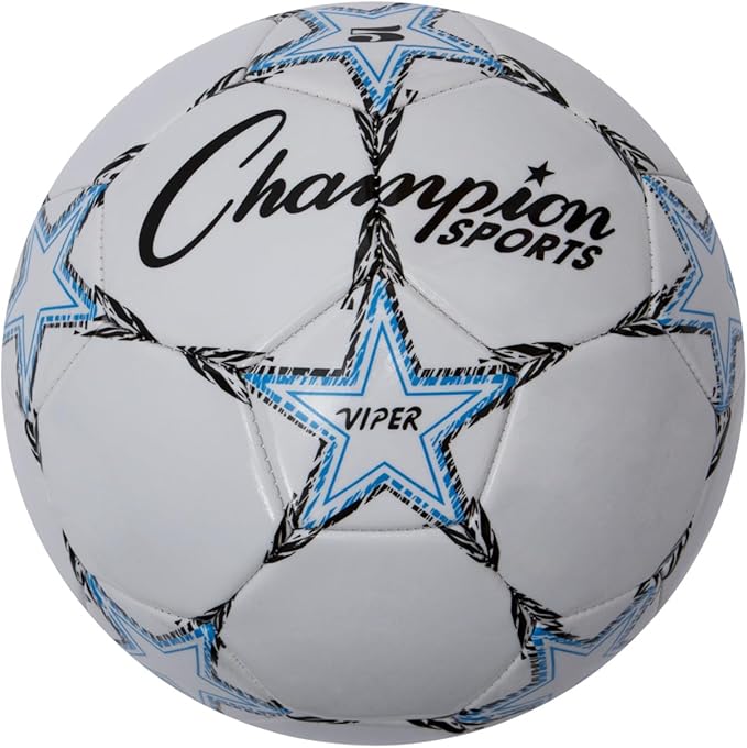 Champion Sports Viper Soccer Ball – Sizes 3, 4, 5 – Soft Touch TPU Cover, Durable Butyl Bladder, Youth & Adult Training Ba...