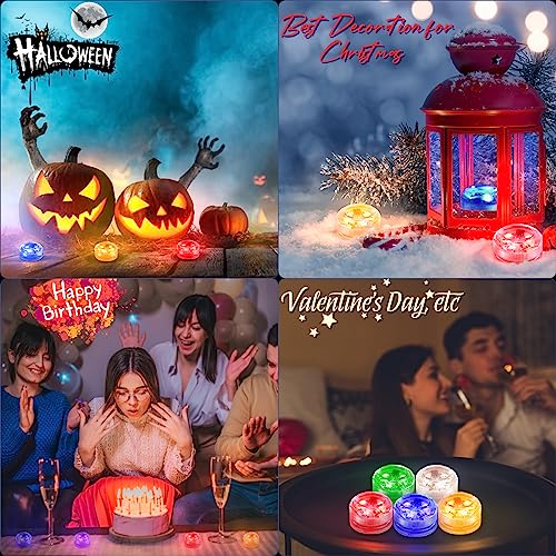 Submersible Led Lights with Remotes, Waterproof Tea Lights Candles Battery Operated RGB Color Changing Small Led Light for...