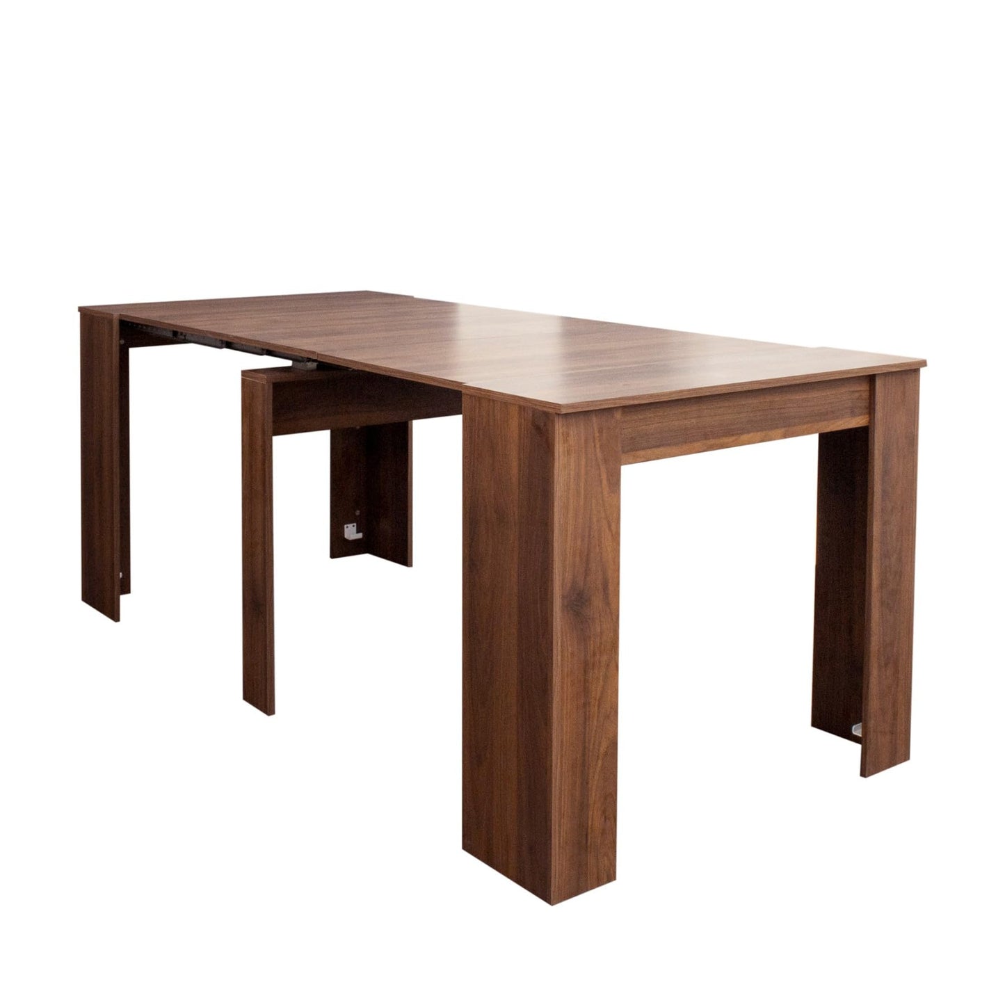 KEIKI 20"-118.5" L Extendable Foldable Dining Room Table for 1-10 People, Wood Multifunctional Rectangle Expandable Console Kitchen Living Meeting Room Furniture, 6 Tabletop Length Options, Walnut