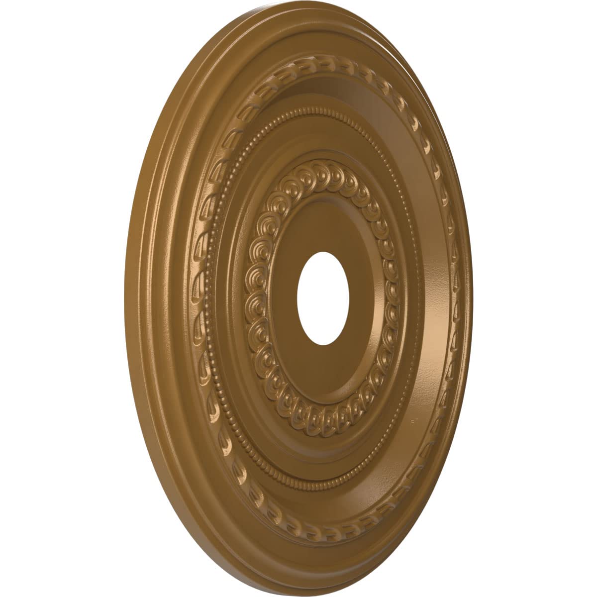 Ekena Millwork Cmp22Cocgh Cole Thermoformed Pvc Ceiling Medallion (Fits Canopies Up To 6), 22Od X 3 1/2Id X 1P, Metallic Gold Ru