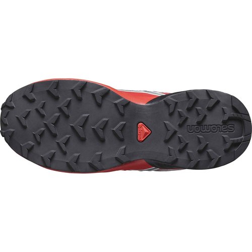 Salomon Junior SPEEDCROSS Outdoor Shoes for Kids, Black / Quiet Shade / High Risk Red, 2