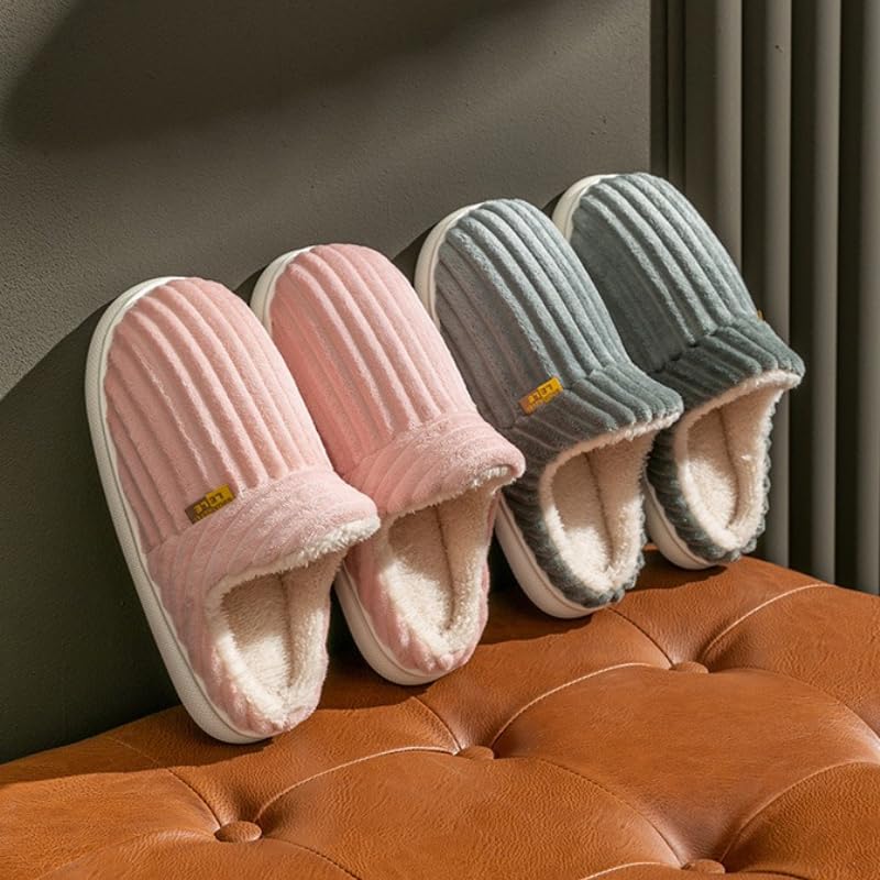 Unisex Fleece Slippers Men Women Warm Winter Indoor/Outdoor Shoes Comfortable Plush Casual Shoes