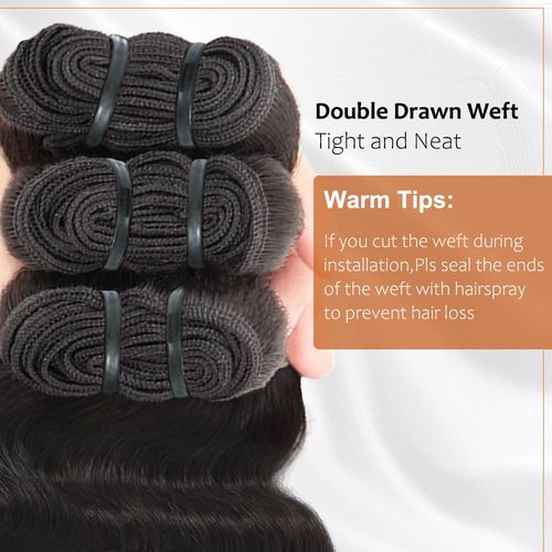 Raw Bundles Human Hair Body Wave Bundles, 18 Inch 16A Raw Hair Bundles Burmese Hair Bundles, 3 Years Service Life, Keep Texture Silky Soft Tangle-Free after Multiple Washes
