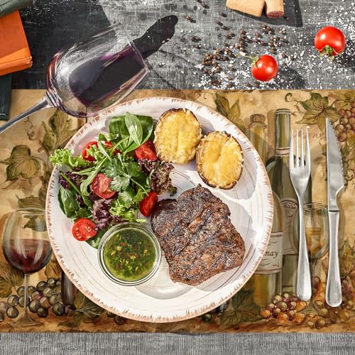 JarThenaAMCS 50 Pack Vintage Paper Placemat Red Wine Theme Disposable Place Mat Retro Grapes Paper Table Mat for Vineyard ...