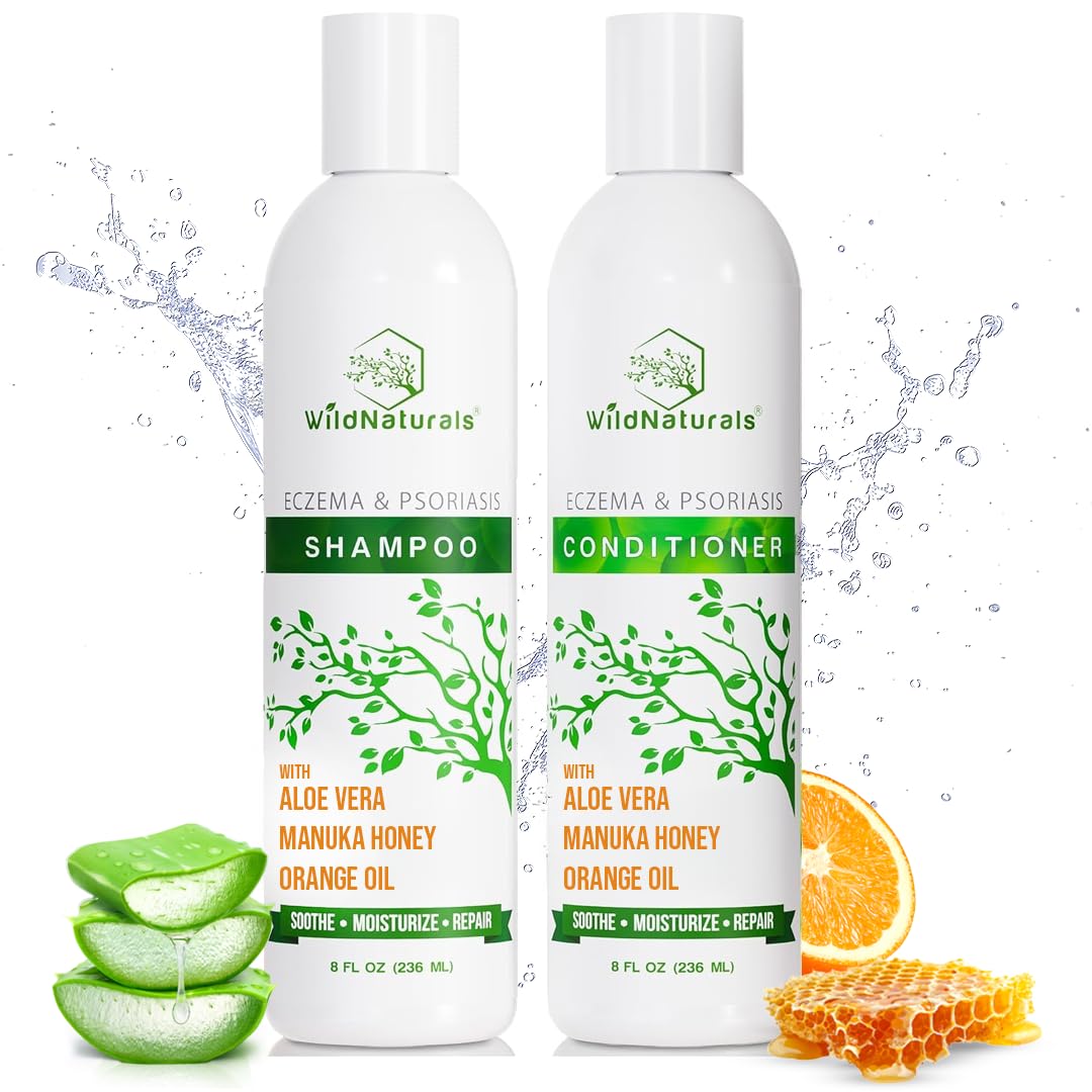Eczema Psoriasis Shampoo & Conditioner Set for Men & Women - Anti Dandruff Shampoo for Dry Scalp & Hair - Seborrheic Dermatitis