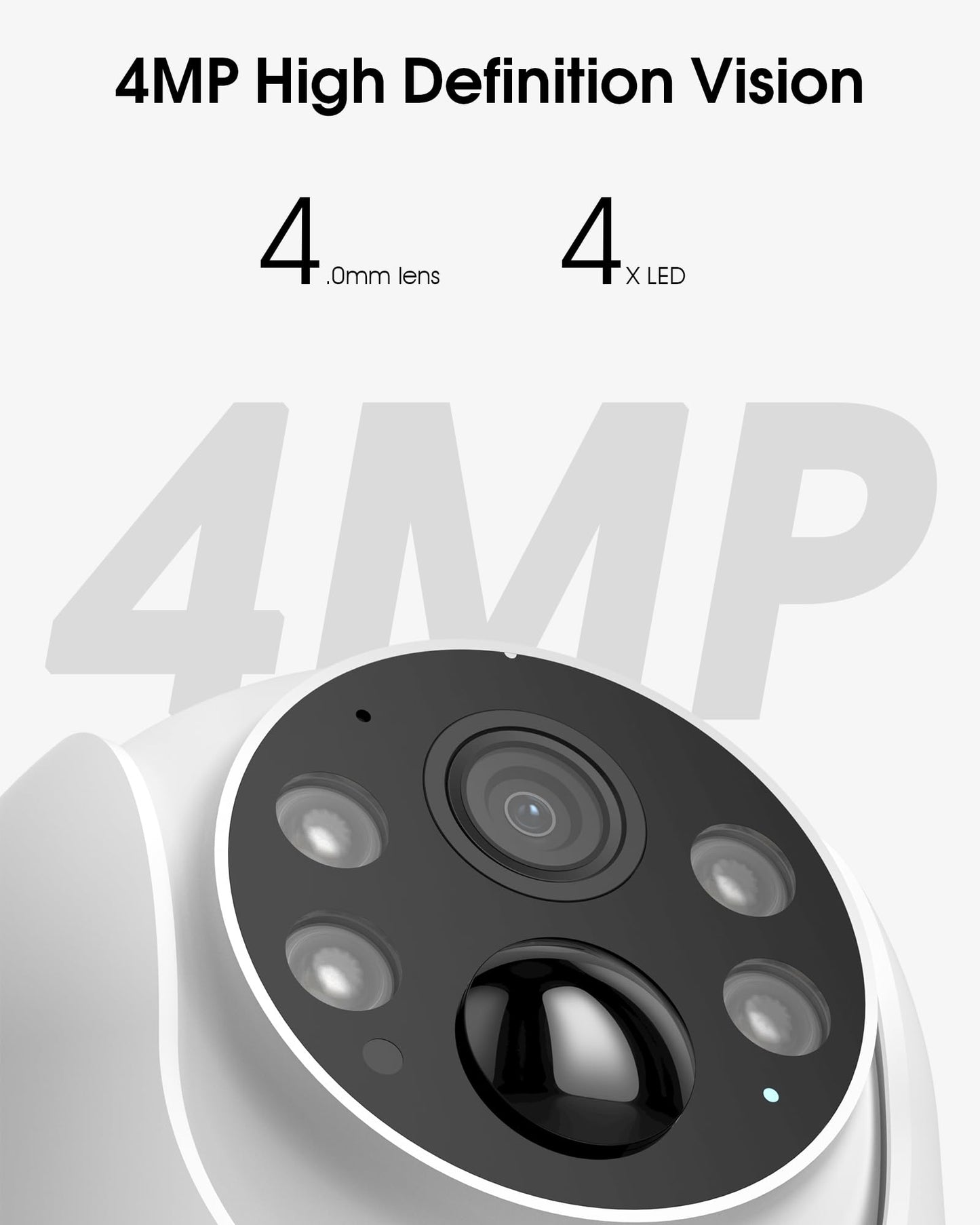 ARCCTV Solar Security Cameras Wireless Outdoor, 4MP 360° View Battery Powered Outdoor Camera, Night Vision with Spotlight, 2-Way Audio, PIR Motion Sensor, 2.4G/5G Dual Band WiFi, SD/Cloud Storage