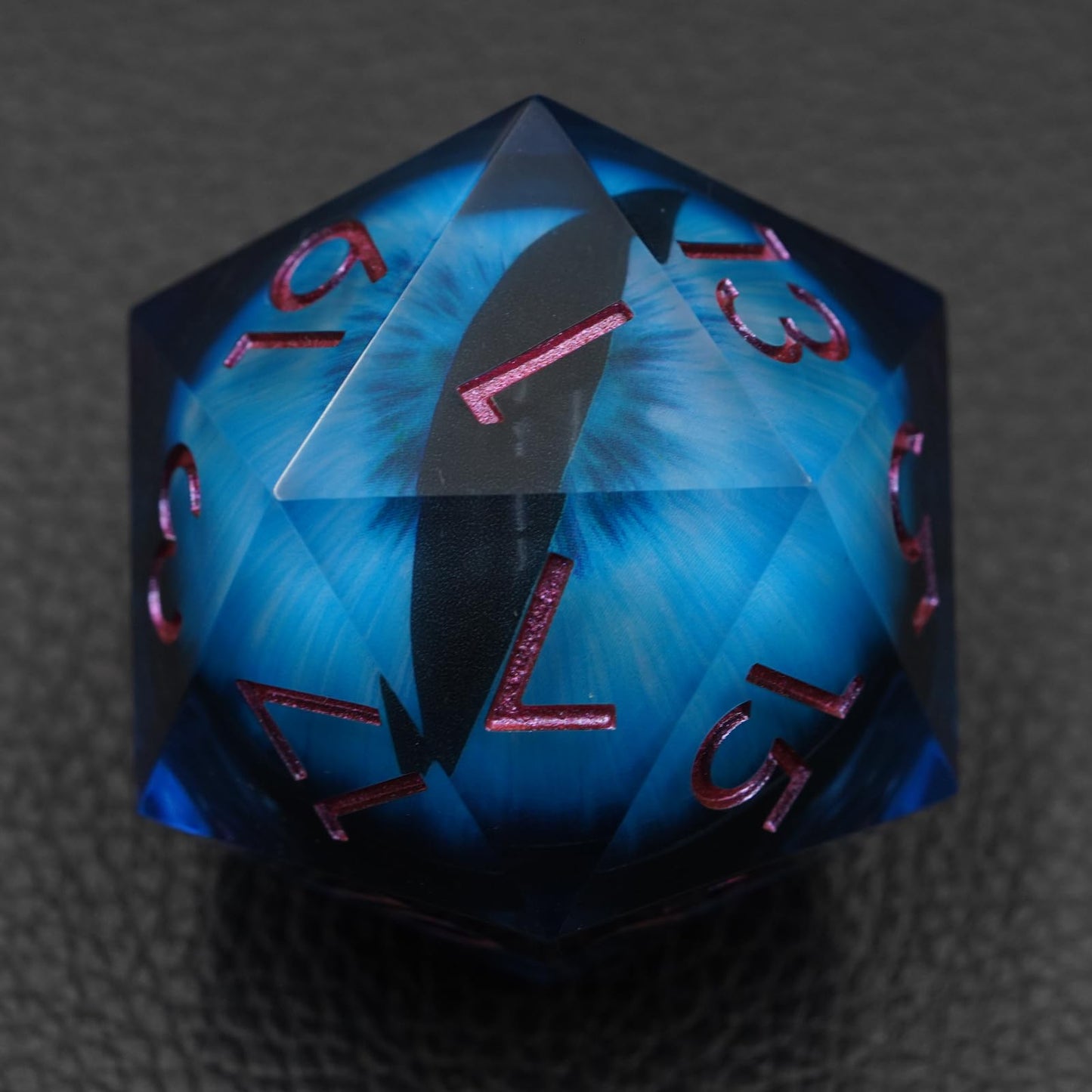 Sharp Edge Eyeball 50MM D20 Large Single Dice with Gift Case, Dragon Moving Eye Dice for Dungeons and Dragons (Light Blue Eyeball)