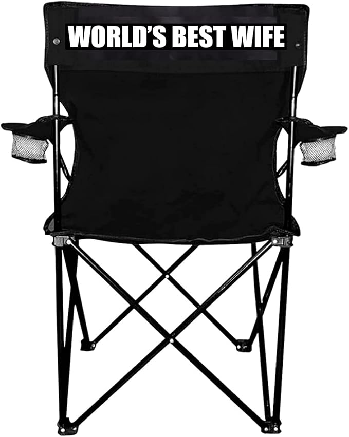 VictoryStore World's Best Wife Camping Chair with Carry Bag