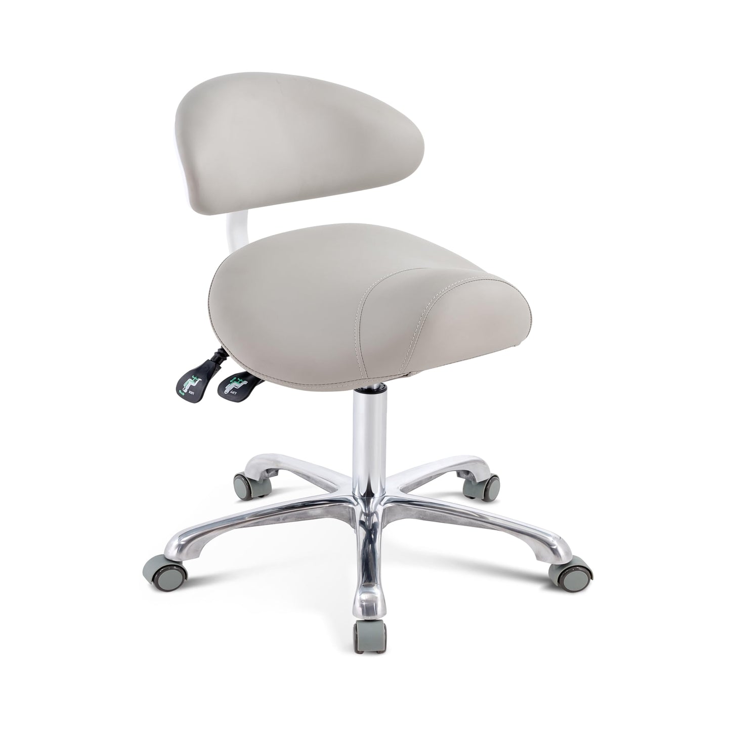 HNKastela Rolling Saddle Chair with Back Support, Height Adjustable Ergonomic Saddle Stool Chair with Wheels for Dental Hygienist,Salon,Esthetician…