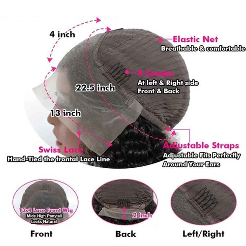 virginess Deep Wave Lace Front Wigs Human Hair Pre Plucked 20 Inch 13x4 Lace Frontal Closure Wig for Black Women Glueless Deep Curly Lace Front Wig Human Hair Wig