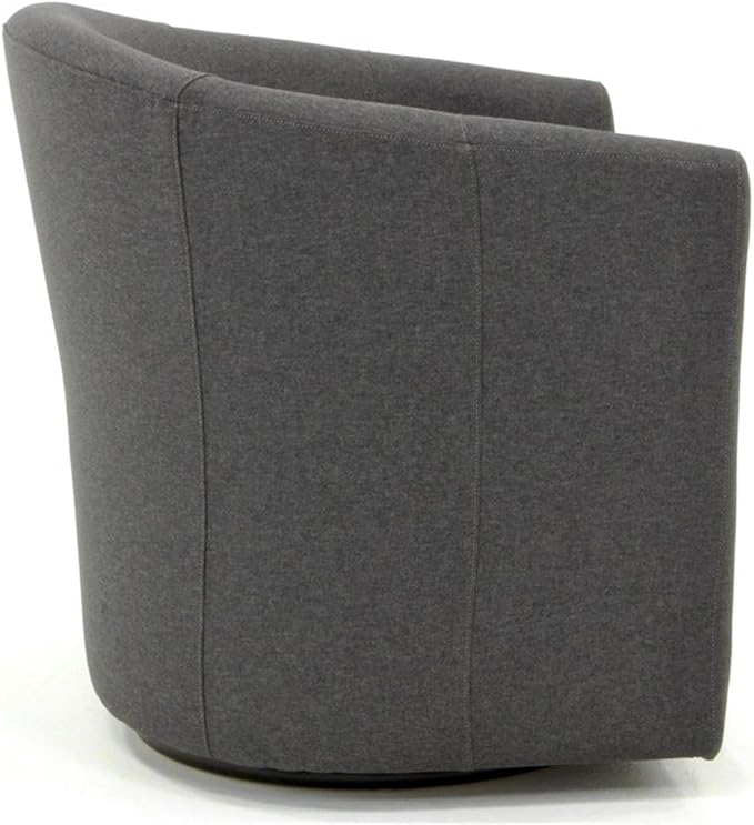 Pemberly Row 19" H Traditional Fabric Swivel Club Chair in Dark Gray