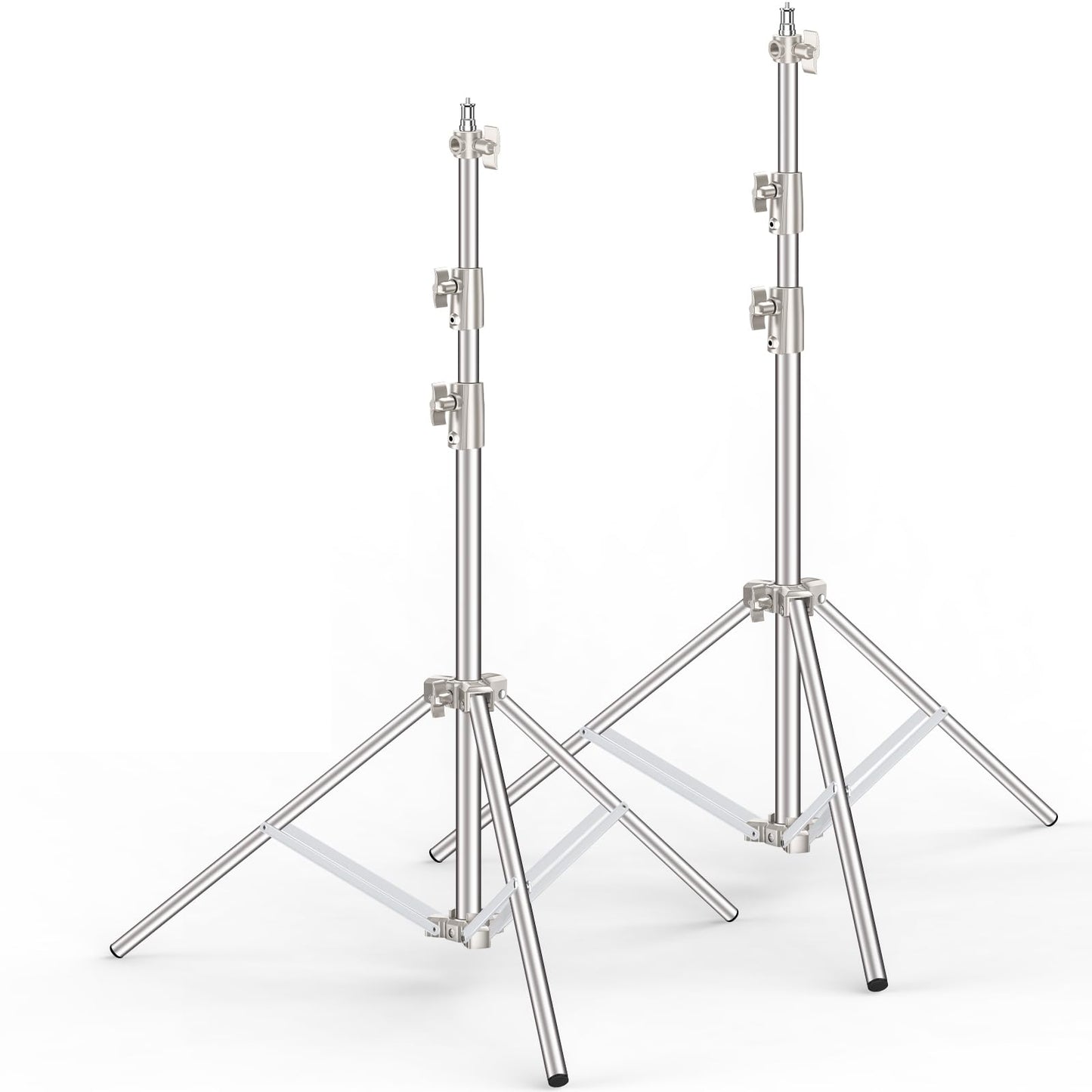 Anautin 9.2 FT Stainless Steel Light Stand Photography, 2 Pack Heavy Duty Photography Tripod Stand with 1/4” to 3/8” Screw Adapter for Strobe,LED Video Light,Ring Light, Monolight, Softbox