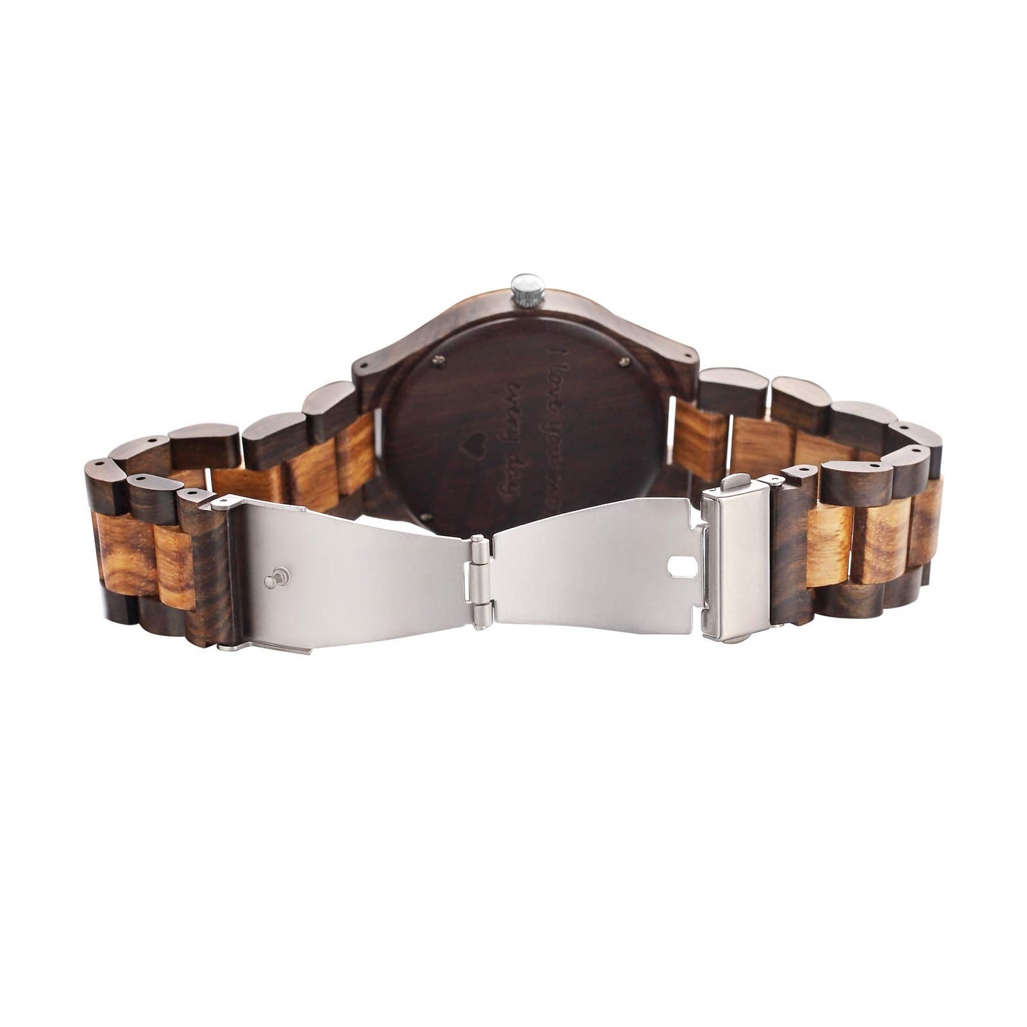 Fodiyaer Engraved Wood Watch for Boyfriend Men Husband Him As Personalized Anniversary Christmas Birthday Father Day Wooden Gifts Idea, Brown, I Love You More Every Day