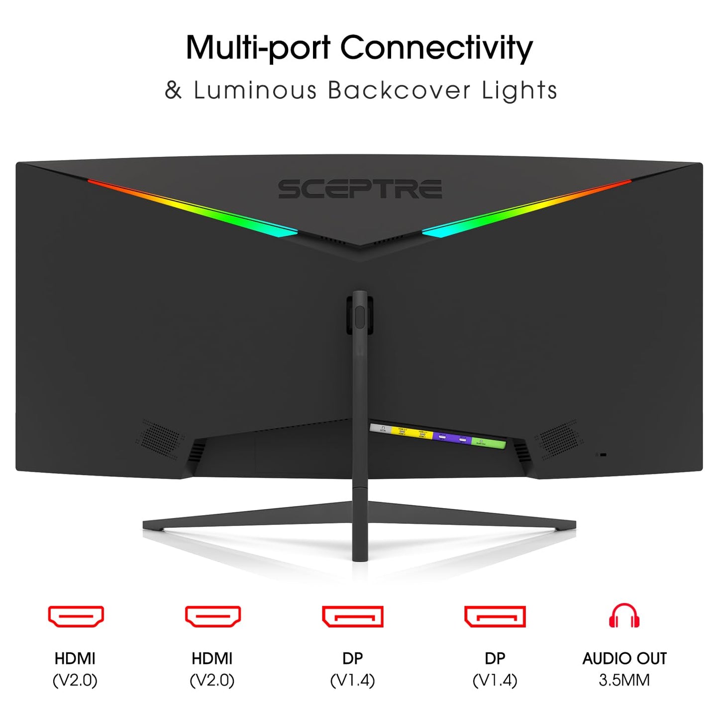 Sceptre 34-Inch Curved Ultrawide WQHD Monitor (3440 × 1440), R1500, up to 180Hz/165Hz, DisplayPort x2, 99% sRGB, 1ms, Built-in Speakers, Machine Black, 2025 (C345B-QUT168)