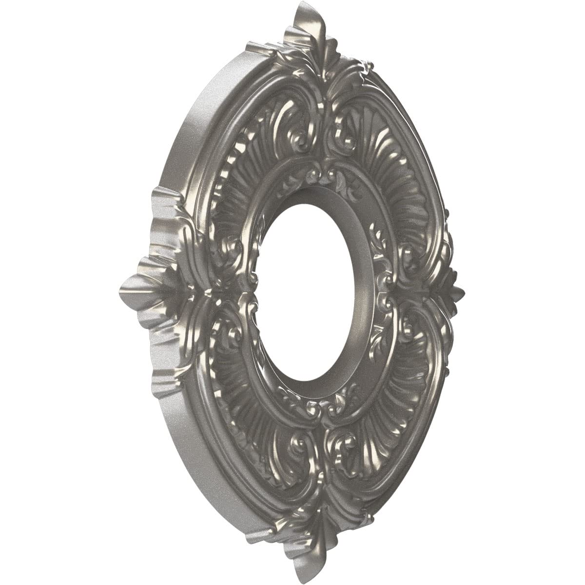 Ekena Millwork 10Od X 3 1/2Id X 3/4P Attica Thermoformed Pvc Ceiling Medallion (Fits Canopies Up To 4 1/8), Aged Dark Steel