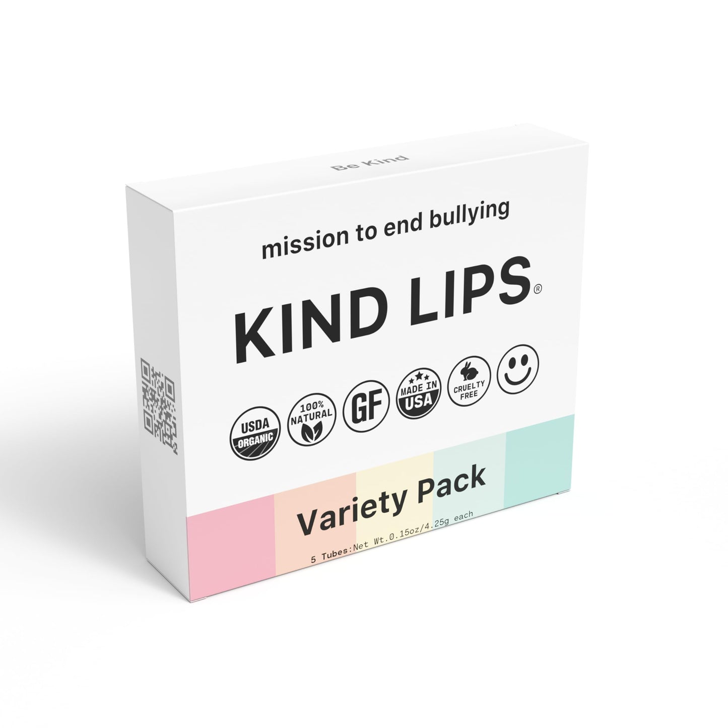 Kind Lips Organic Variety 5-Pack Lip Balm - Unscented, Sweet Mint, Wild Cherry, Vanilla Lemon & Strawberry - Natural, Gluten Fre